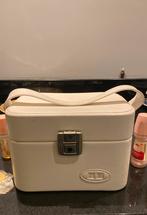 Vintage beauty case of make up doos, wit kunst leer, Ophalen of Verzenden, Zo goed als nieuw, Wit