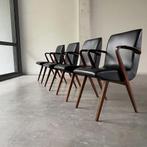 4 Poly-Z stoelen A.A Patijn jaren 50 vintage, Huis en Inrichting, Ophalen, Bruin, ., 2de hands