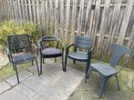 4 Zwarte Tuinstoelen - Verschillende Modellen, Tuin en Terras, Ophalen, Gebruikt, Metaal