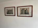 Twee antieke kaders met originele prints, Verzenden