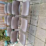 prachtige olijfkleurige vintage David Rowland stapelstoelen, Huis en Inrichting, Stoelen, Ophalen, Gebruikt, Vijf, Zes of meer stoelen