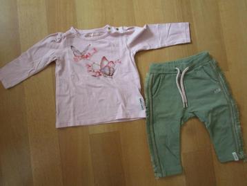 Tumble 'n Dry maat 74 - supergave set - groen met roze beschikbaar voor biedingen