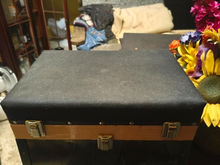 Viskist met zitje en visspullen - Zwart, Watersport en Boten, Hengelsport | Algemeen, Gebruikt, Ophalen of Verzenden