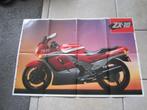Kawasaki o.a. ZX-10 / GPX 750 / ZL 1000 folder poster 1988 ?, Motoren, Handleidingen en Instructieboekjes, Kawasaki
