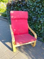 Rode Ikea stoel, Huis en Inrichting, Fauteuils, Ophalen, Hout, Gebruikt, 75 tot 100 cm
