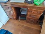 Oud houten bureau met grote lades, Gebruikt, Ophalen