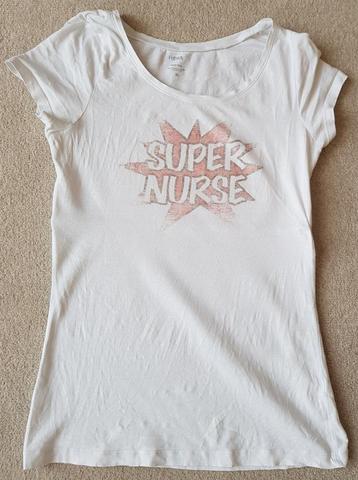 Super nurse tshirt wit maat m verpleging verpleegkundige beschikbaar voor biedingen