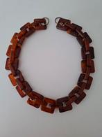 Vintage, retro, faux schildpad kunststof schakelketting., Sieraden, Tassen en Uiterlijk, Kettingen, Ophalen of Verzenden, Gebruikt