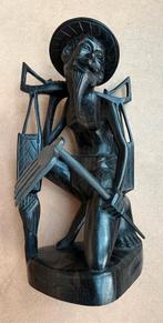 Mooi Balinees beeldje van een arbeider, hout, Ophalen of Verzenden