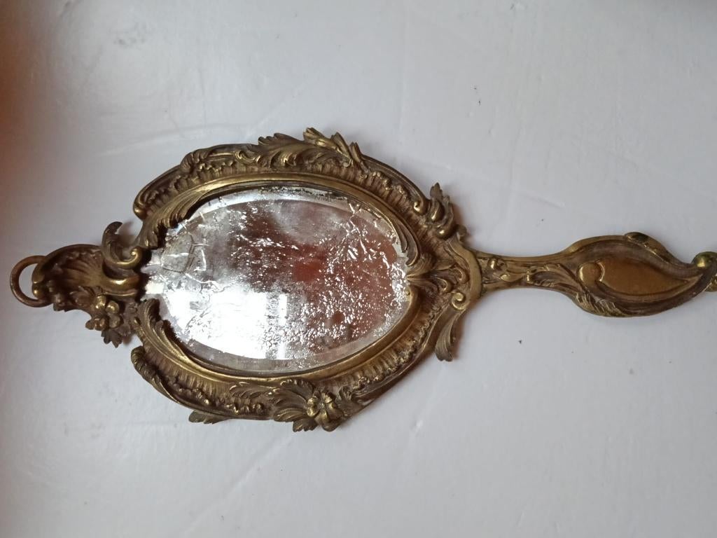 Antieke Handspiegel met Ornamenten, Verzenden, Ovaal, Minder dan 50 cm, Minder dan 100 cm