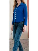 Fink Dresses vintage kobalt blauwe blazer + goud S nr 34912, Kleding | Dames, Jasjes, Kostuums en Pakken, Blauw, ., Ophalen of Verzenden