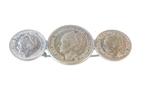 Speldje 10 & 25 cent 1918 Wilhelmina opgestoken haar (3 stuk