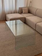 Vintage design gebogen glazen salontafel waterfall, Ophalen, Gebruikt, 100 tot 150 cm, 50 tot 100 cm