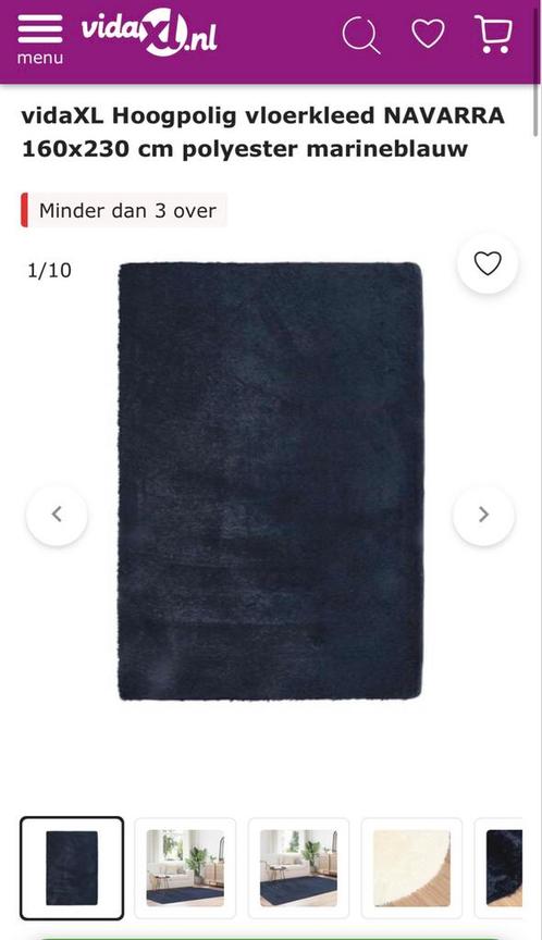 Hoogpolig vloerkleed 160x230 cm marineblauw Nieuw in doos, Huis en Inrichting, Stoffering | Tapijten en Kleden, Nieuw, 150 tot 200 cm