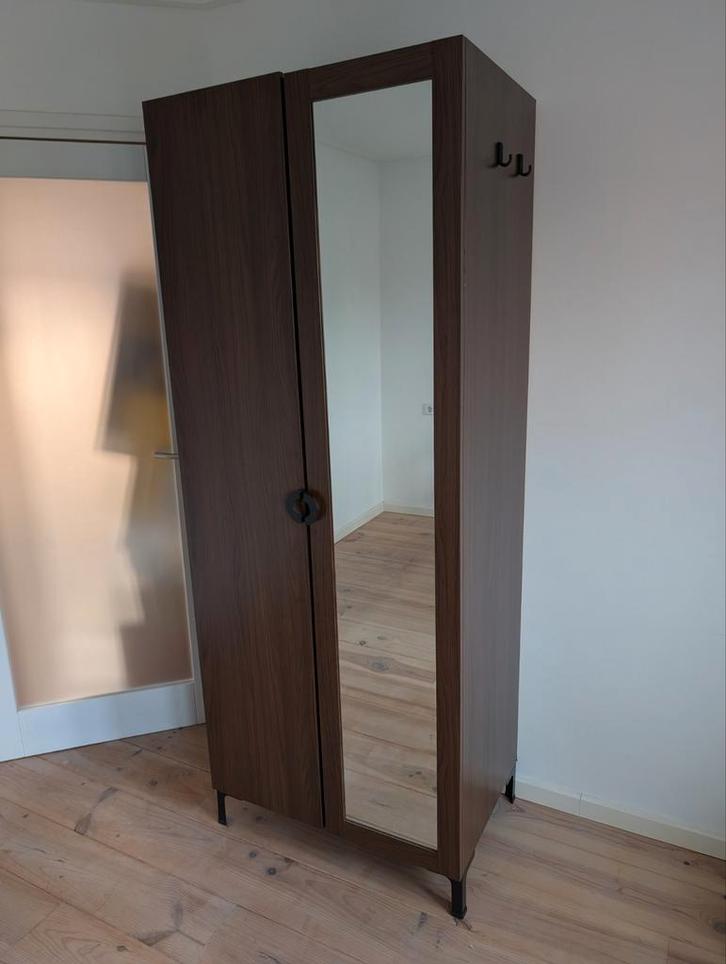 Kledingkast met spiegel en roede, Huis en Inrichting, Kasten | Kledingkasten, Zo goed als nieuw, 150 tot 200 cm, 50 tot 100 cm