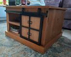 Houten Salontafel met Schuifdeur, Huis en Inrichting, Tafels | Salontafels, Ophalen, Gebruikt, 50 tot 100 cm, Metaal