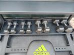Hex dumbellset 6-8-12-18 kg, Ophalen, Zo goed als nieuw, Dumbbell