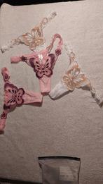 Nieuwe Vlinder String Set XS (4 stuks), Kleding | Dames, Ondergoed en Lingerie, Verzenden, Roze, Setje