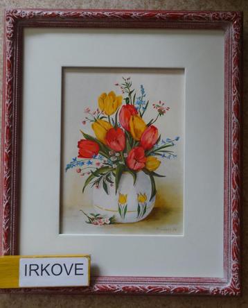 BLOEMEN VAAS SCHILDERIJ OP PANEEL * Gesigneerd * beschikbaar voor biedingen