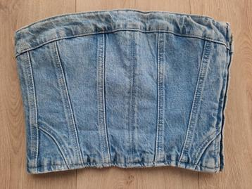 Korte strapless top Zara spijkerstof S 36 beschikbaar voor biedingen
