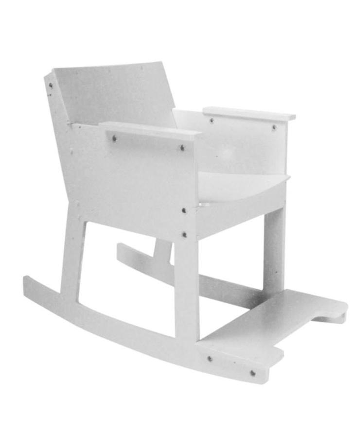 Schommelstoel Piet Hein Eek wit, Huis en Inrichting, Stoelen, Zo goed als nieuw, Eén, Hout, Wit, Ophalen