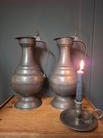 Set van twee grote tinnen  kannen, Ophalen of Verzenden