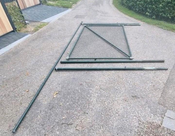 Harmonica hekwerk met poort, Tuin en Terras, Tuinhekken en Hekwerk, Gaashekwerk, IJzer, Met poort, Ophalen