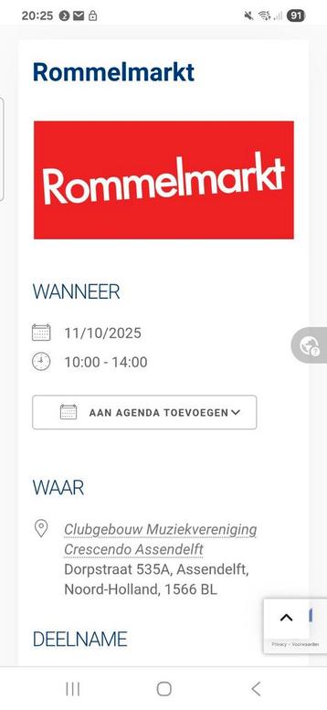Rommelmarkt Assendelft bijna gratis beschikbaar voor biedingen