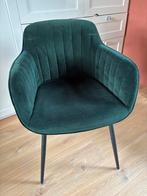 Groene Velvet Stoel - Model Como (Kwantum), Huis en Inrichting, Ophalen, Overige kleuren, Zo goed als nieuw, Hip