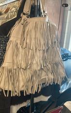 Boho echte leren tas, creme, Ophalen of Verzenden, Gebruikt, Bruin, Handtas