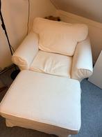 Ektorp Fauteuil + Voetenbank, Huis en Inrichting, Fauteuils, Ophalen, Gebruikt, Stof, 75 tot 100 cm