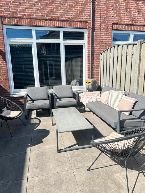 Luxe loungeset incl stoelen en kussens, Tuin en Terras, Tuinsets en Loungesets, Zo goed als nieuw, Loungeset, 7 zitplaatsen, Bank