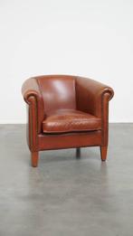 Nette, in goede staat verkerende rundleren clubfauteuil, Huis en Inrichting, Fauteuils, Ophalen, Gebruikt, ., Klassiek