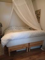 Hoog bed (lattenbodem) Ikea 160x200, Ophalen, Wit, Tweepersoons, 160 cm