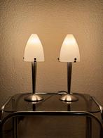 Vintage Space Age Nachtlampjes, Chroom en Glas, Set van 2, Ophalen of Verzenden, Space Age, Retro, Vintage, Futuristisch, Minder dan 50 cm