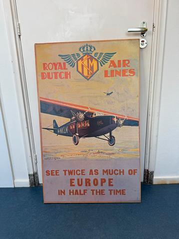 Vintage KLM Affiche - Royal Dutch Air Lines beschikbaar voor biedingen