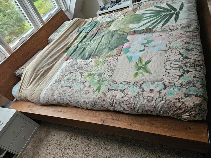 Bed Goossens type Fjord, Huis en Inrichting, Slaapkamer | Bedden, Zo goed als nieuw, Tweepersoons, 180 cm, 210 cm, Hout, Bruin