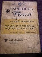 KREIDLER FLORETT ONDERDELEN PRIJSLIJST 1970 VAN VEEN, Fietsen en Brommers, Handleidingen en Instructieboekjes, Gebruikt, Ophalen of Verzenden