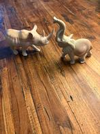Olifant/Nijlpaard stenen beeldjes, Ophalen of Verzenden, Zo goed als nieuw, Dier