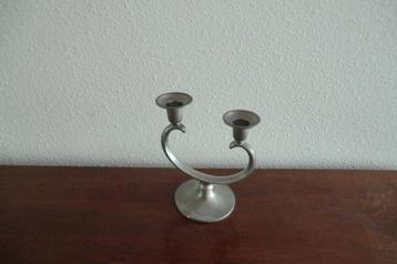 vintage antieke tinnen kandelaar - Metawa Holland - art deco beschikbaar voor biedingen