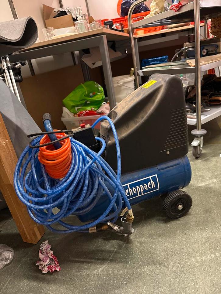 Scheppach Compressor - Mobiel, Doe-het-zelf en Verbouw, Compressors, Gebruikt, 6 tot 10 bar, Minder dan 25 liter, Minder dan 200 liter/min