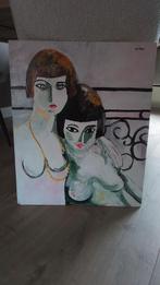 Leuk werk in de Stijl van Kees van Dongen op Houten Bord, Antiek en Kunst, Ophalen of Verzenden