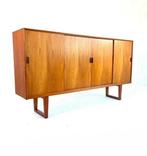 Vintage Deens teakhouten highboard, Bramin ‘60, Huis en Inrichting, Kasten | Dressoirs, Vintage retro buisframe design rotan webbing papercord deens