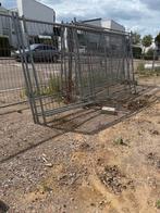 28 bouw hekken met poort, Ophalen, Gebruikt, IJzer, Met poort
