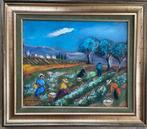 Schilderij H. Blanc-Patin – Boeren in het veld – Olieverf, Antiek en Kunst, Kunst | Schilderijen | Klassiek, Ophalen of Verzenden