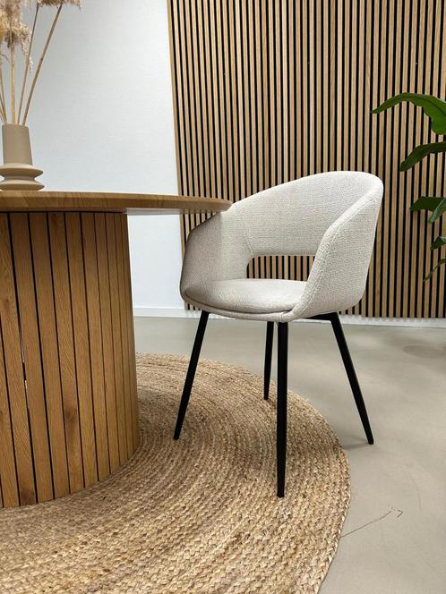 6x Kick eetkamerstoel Dean wit, Huis en Inrichting, Stoelen, Nieuw, Vijf, Zes of meer stoelen, Stof, Wit, Ophalen of Verzenden