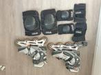 Skeelers (maat 40) met bescherming, Gebruikt, Inline skates 4 wielen, Dames, Ophalen