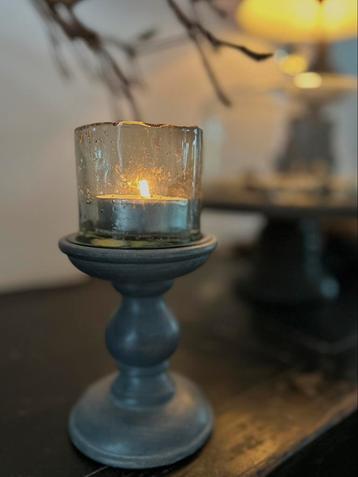 Kleine kandelaar incl bubble windlicht glaasje waxinelichtje beschikbaar voor biedingen