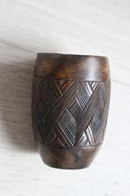 Beker Congo Afrika Zaire tasse coupe en bois in hout, Antiek en Kunst, Kunst | Beelden en Houtsnijwerken, Ophalen