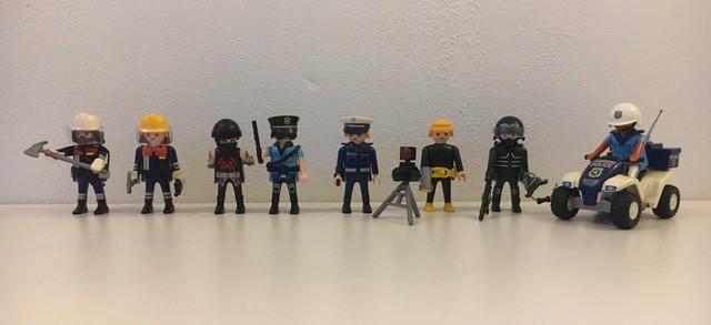 Playmobil politie en brandweer figuren, Kinderen en Baby's, Speelgoed | Playmobil, Zo goed als nieuw, Complete set, Verzenden